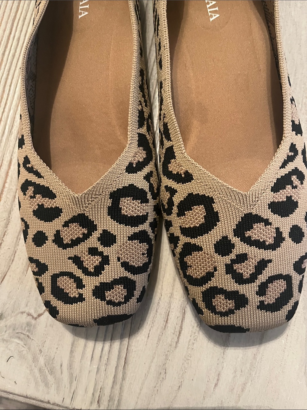 Vivaia Leopard Print Ballet Flats square toe size US 9.5 EU 40 - Picture 2 of 11